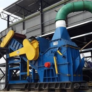 Metal shredder machine. Motors 120 kw. Twin shaft with inclined conveyors